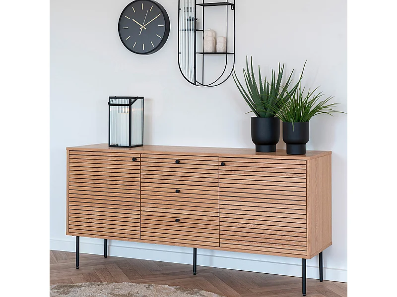 LOGIA-Aparador de roble natural de 150 cm