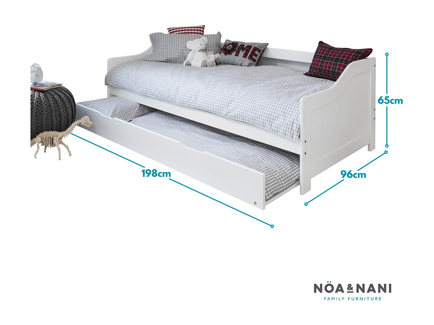 Noa & Nani Hove Day Bed with Pullout Trundle in White