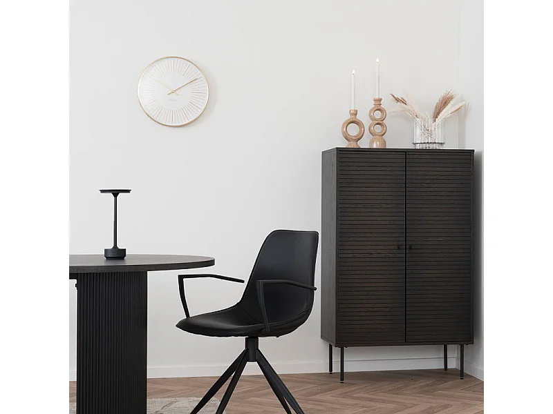 LOGIA-Aparador alto en roble ahumado 80x130 cm