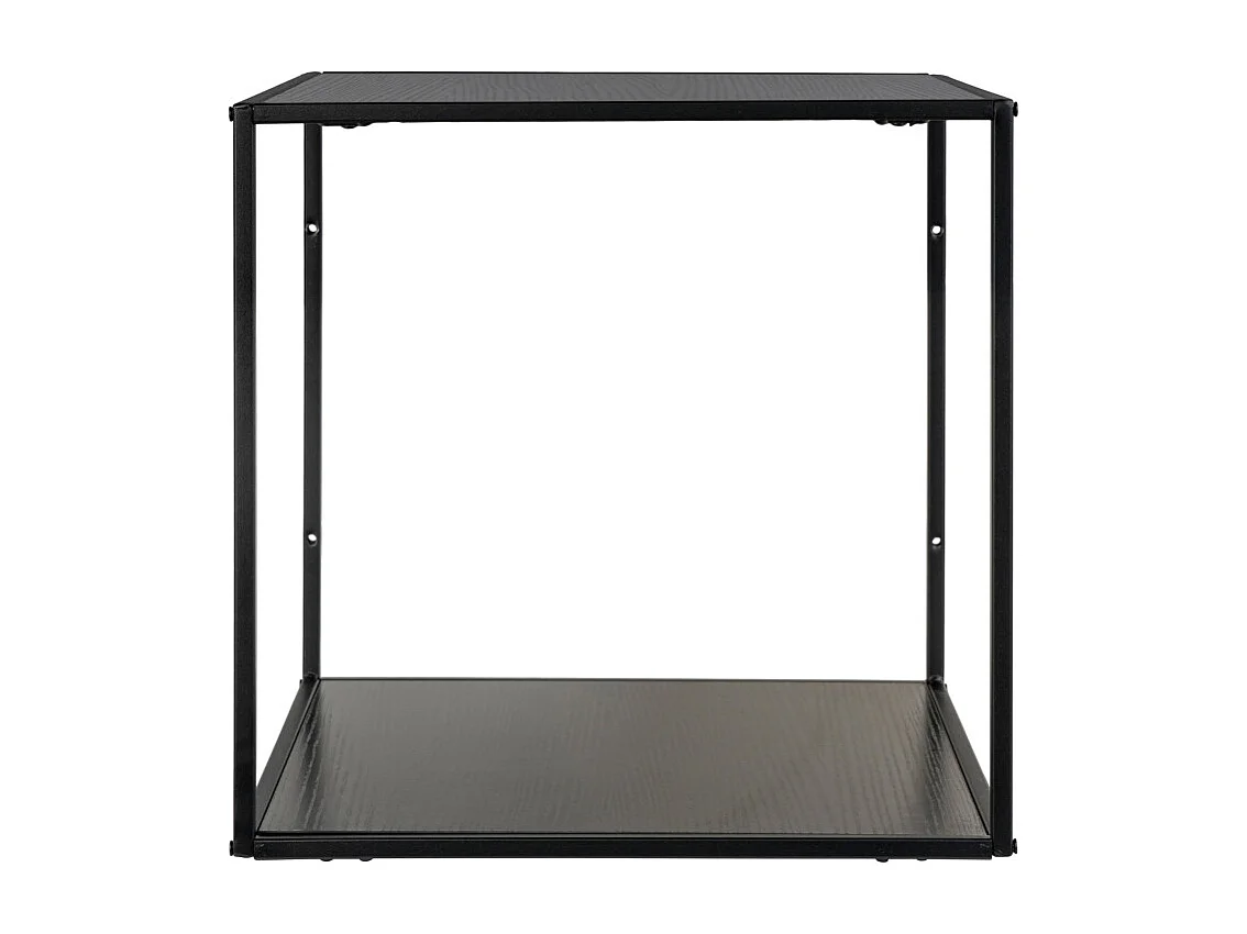 CHIC-Étagère murale noire et métal 36x36 cm