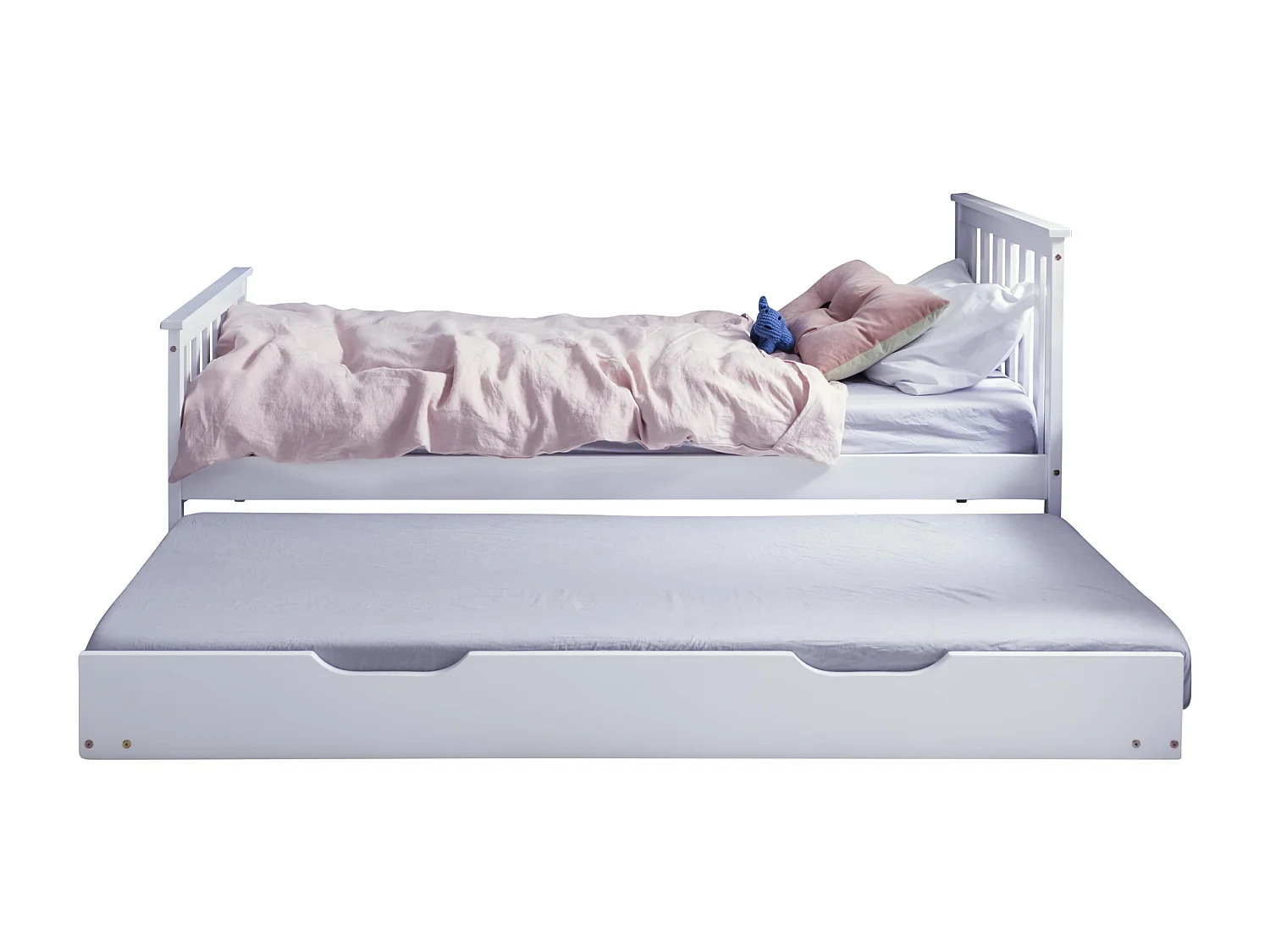 Noa & Nani Dorset Single Bed with Pull Out Spacesaver Trundle in White