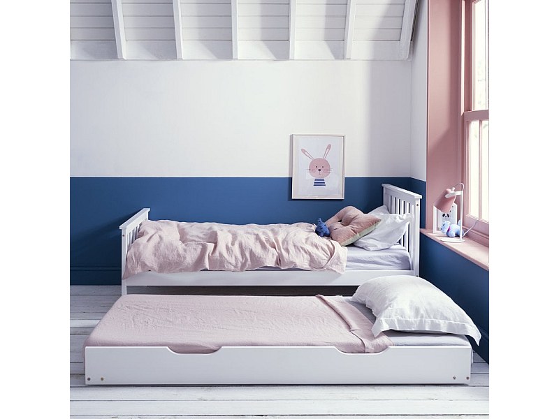 Noa & Nani Dorset Single Bed with Pull Out Spacesaver Trundle in White