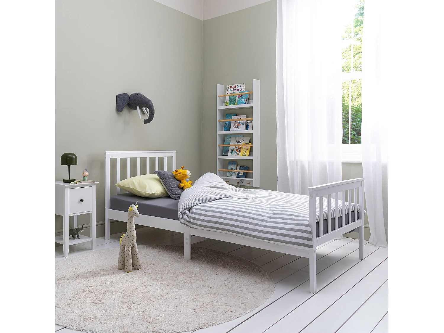 Noa & Nani Otis Single Bed 3ft Frame with 2 Storage Drawers in White
