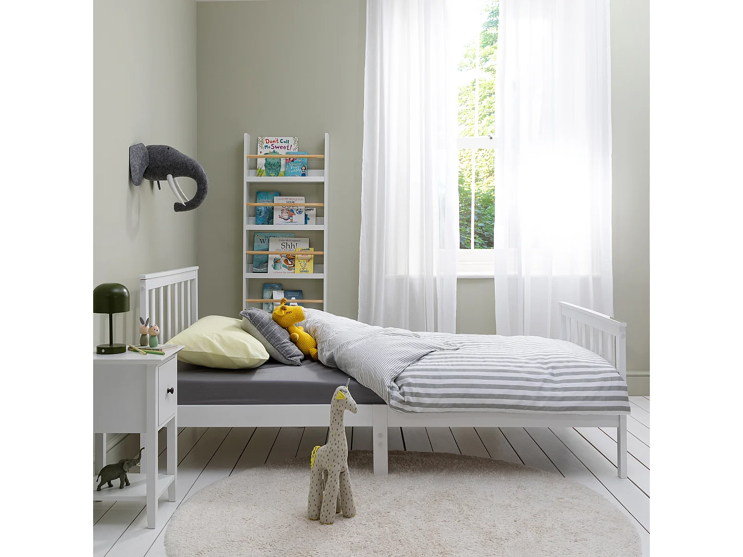 Noa & Nani Otis Single Bed 3ft Frame with 2 Storage Drawers in White