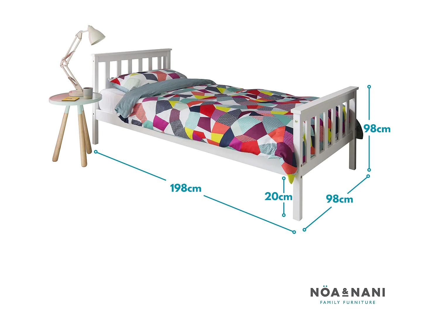 Noa & Nani Dorset Single Bed in White