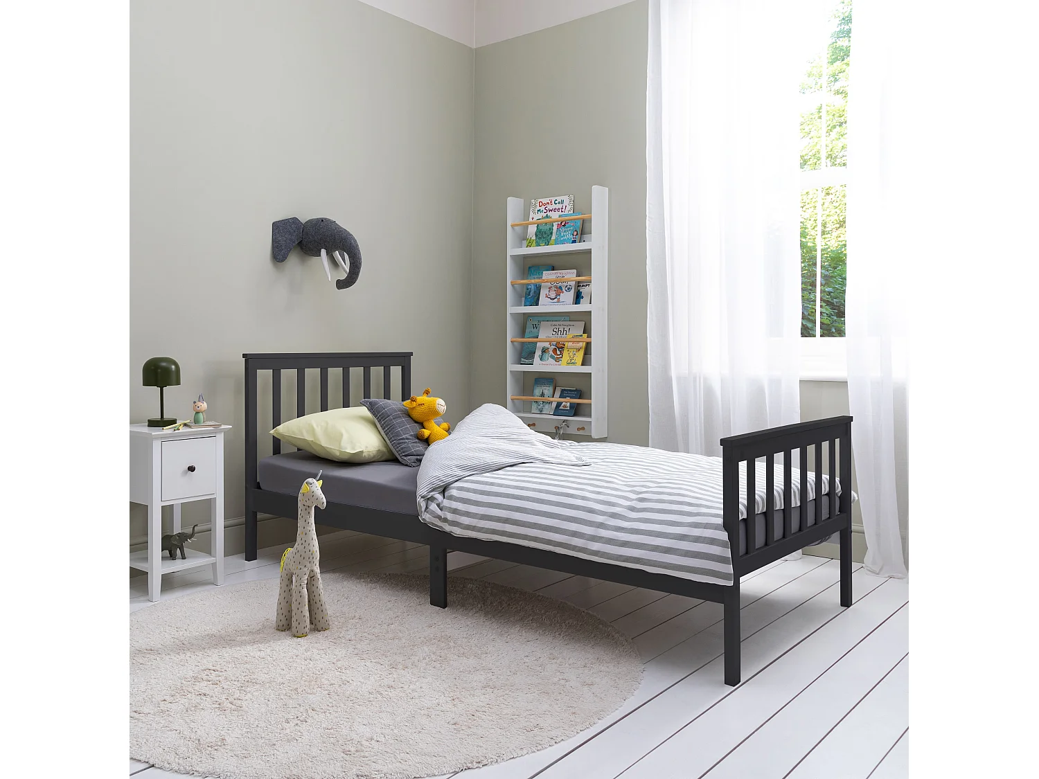Noa & Nani Otis Single Bed 3ft Frame in Anthracite