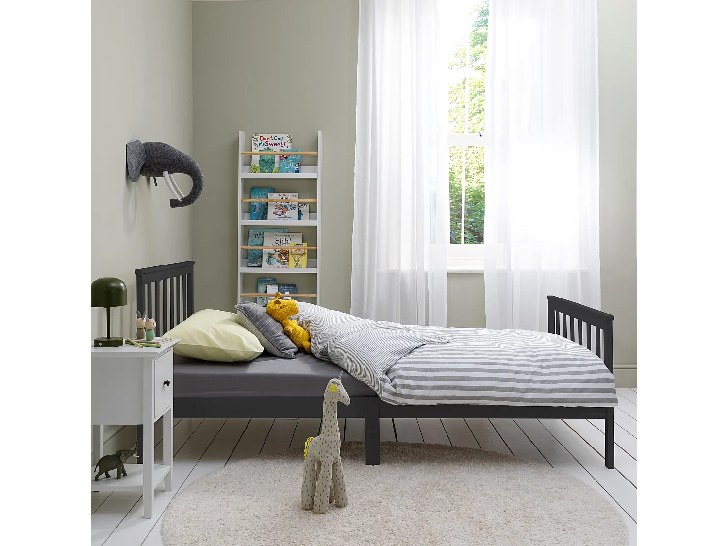 Noa & Nani Otis Single Bed 3ft Frame in Anthracite