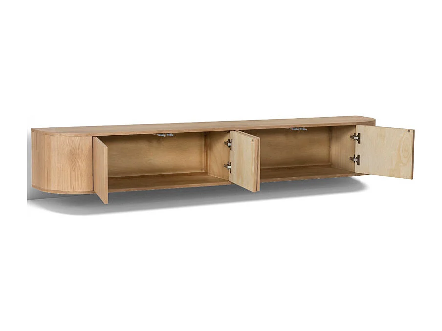 TIAGO-Mueble TV mural 220 cm Roble Expresso