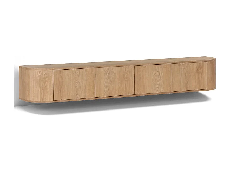 TIAGO-Mueble TV mural 220 cm Roble Expresso
