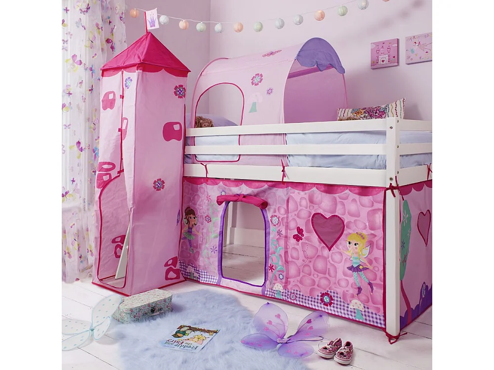 Noa & Nani Moro Cabin Bed Midsleeper with Fairies Package in White