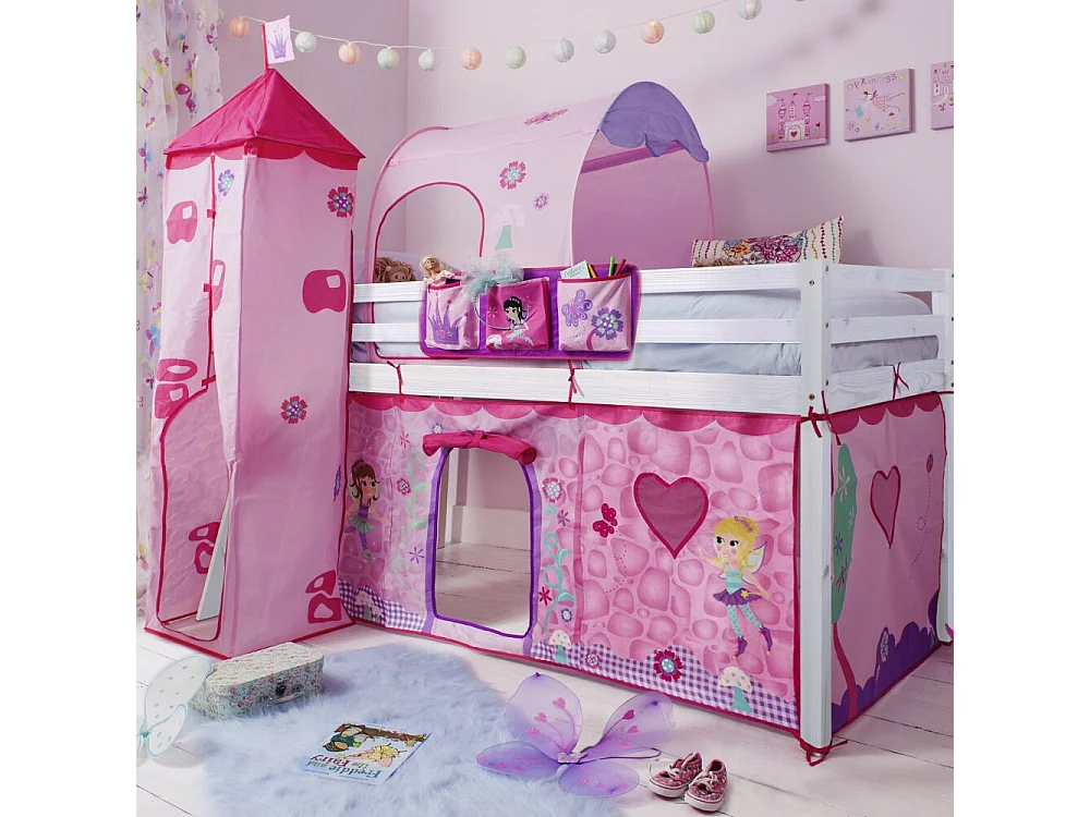 Noa & Nani Moro Cabin Bed Midsleeper with Fairies Package in White