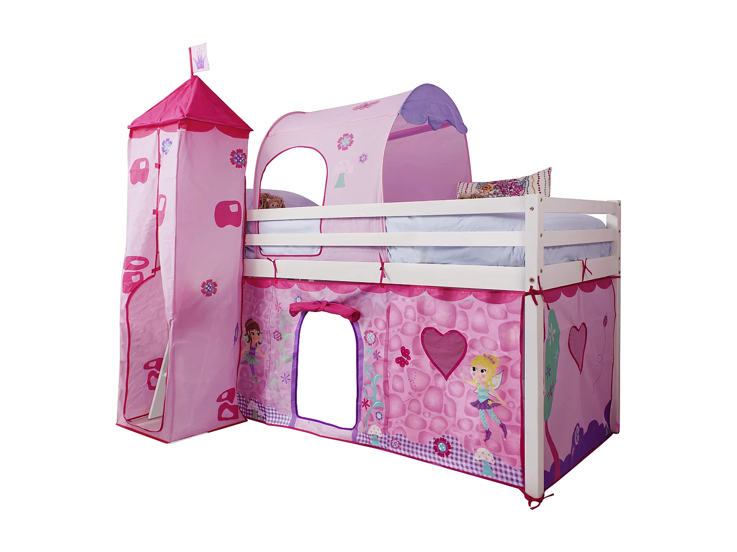 Noa & Nani Moro Cabin Bed Midsleeper with Fairies Package in White