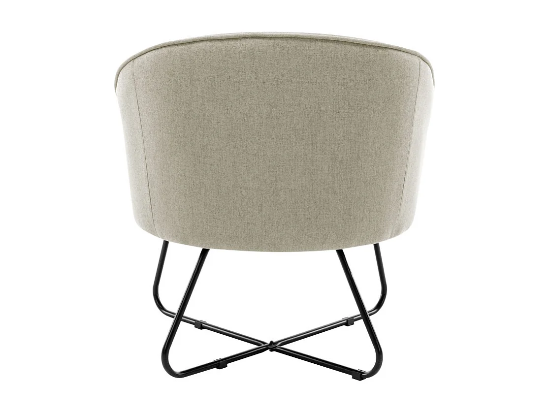 JONAS-Poltrona in tessuto Colore Lino e metallo nero