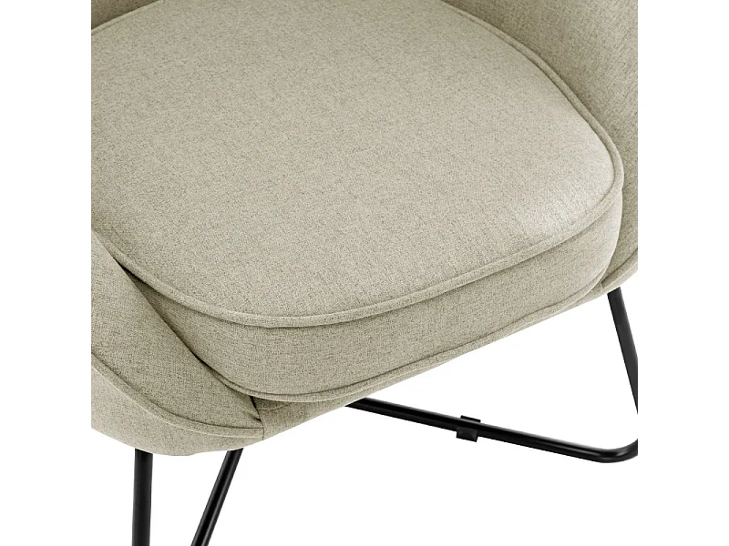 JONAS-Poltrona in tessuto Colore Lino e metallo nero