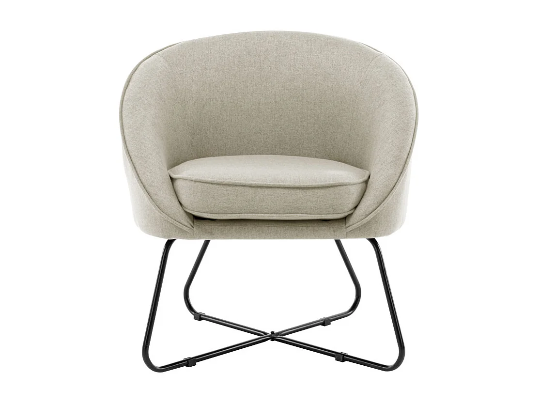 JONAS-Poltrona in tessuto Colore Lino e metallo nero