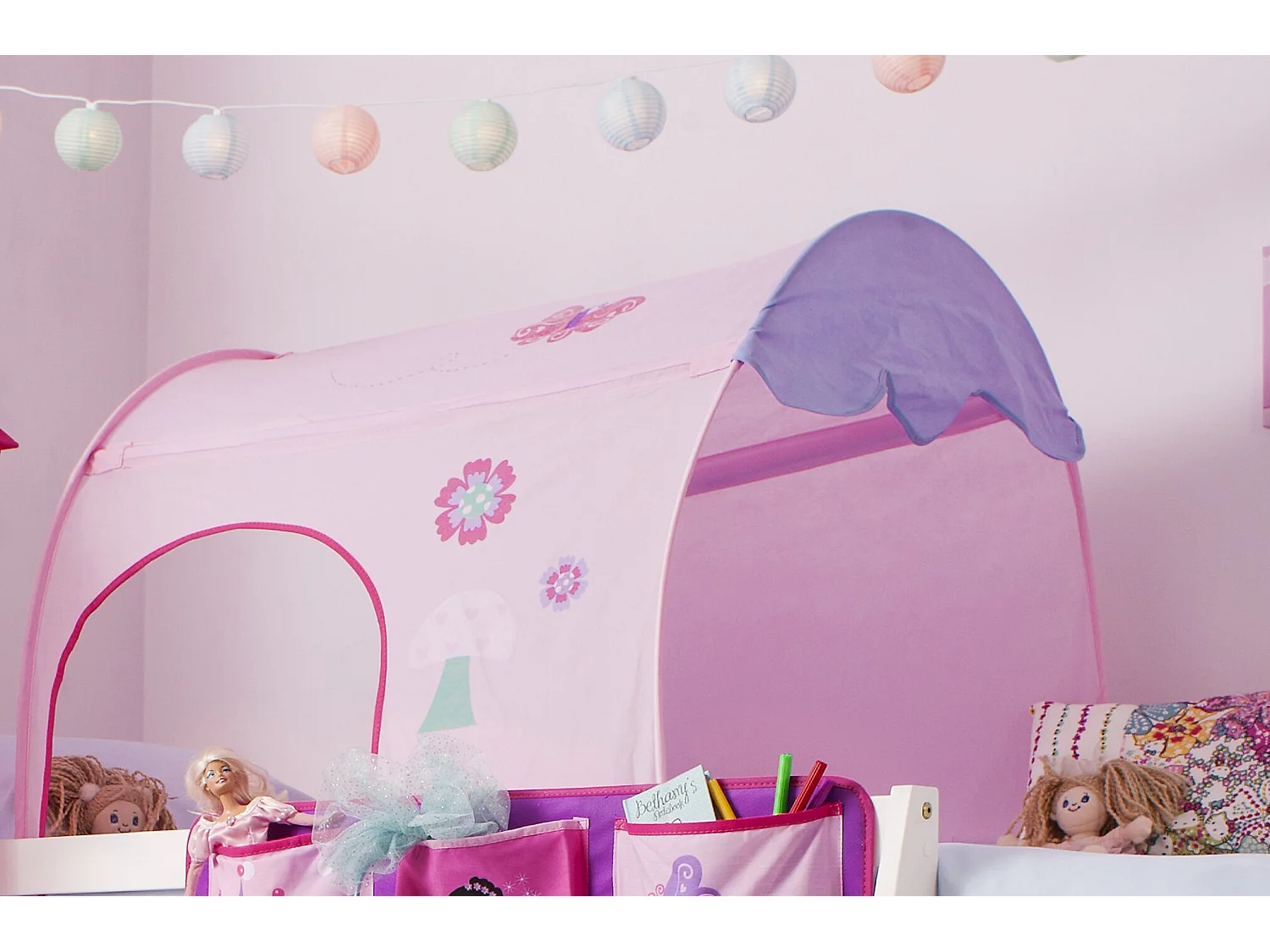 Noa & Nani Moro Cabin Bed Midsleeper with Slide & Fairies Package in White