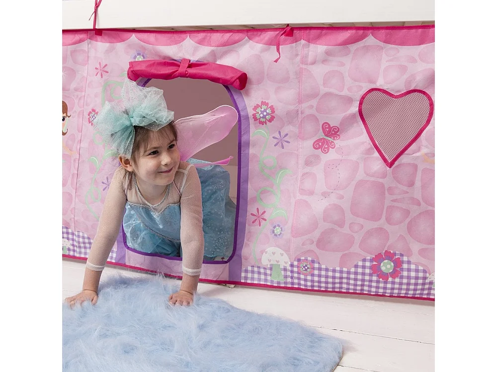 Noa & Nani Moro Cabin Bed Midsleeper with Slide & Fairies Package in White
