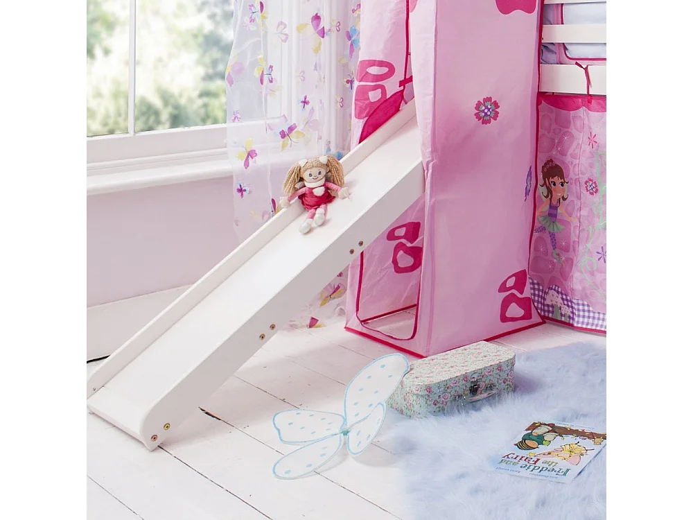 Noa & Nani Moro Cabin Bed Midsleeper with Slide & Fairies Package in White