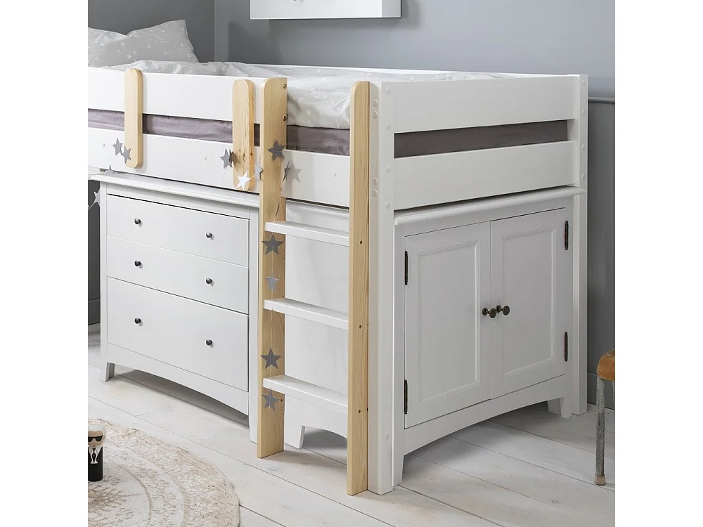 Noa & Nani Una Sleepstation with Chest of Drawers, Cabinet & Desk in White