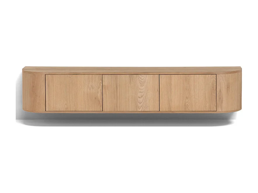 TIAGO-Meuble TV mural L.180 cm Chêne