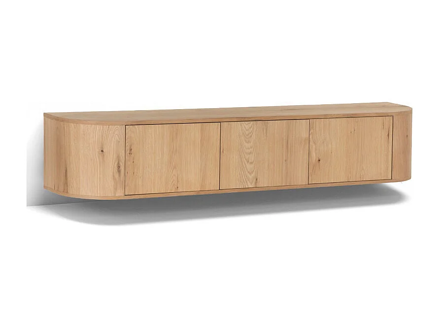 TIAGO-Meuble TV mural L.180 cm Chêne