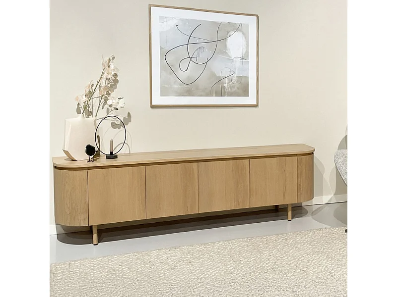 ROVERI-Meuble TV 210 cm chêne