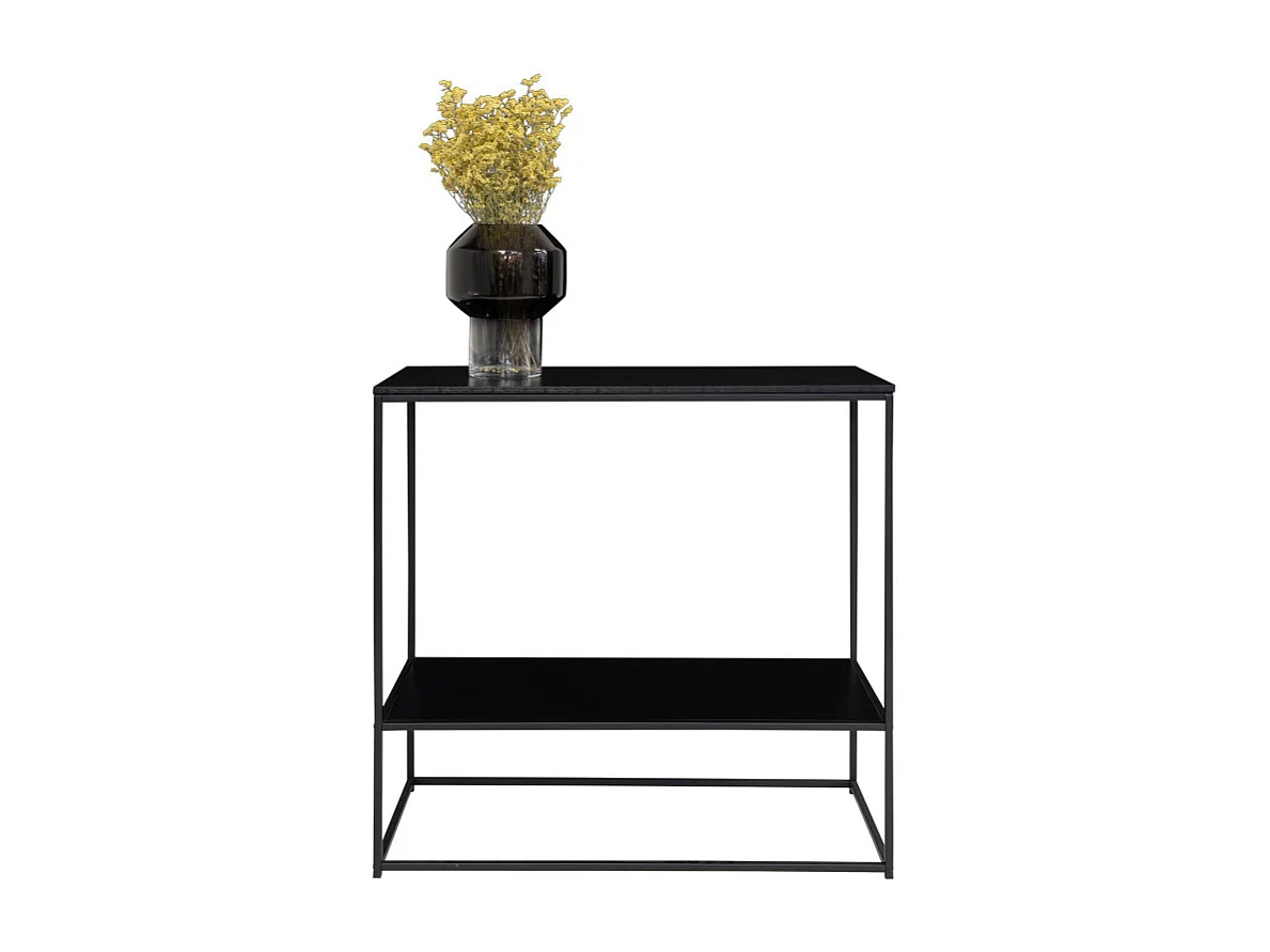CHIC-Console noire et métal 80x80 cm