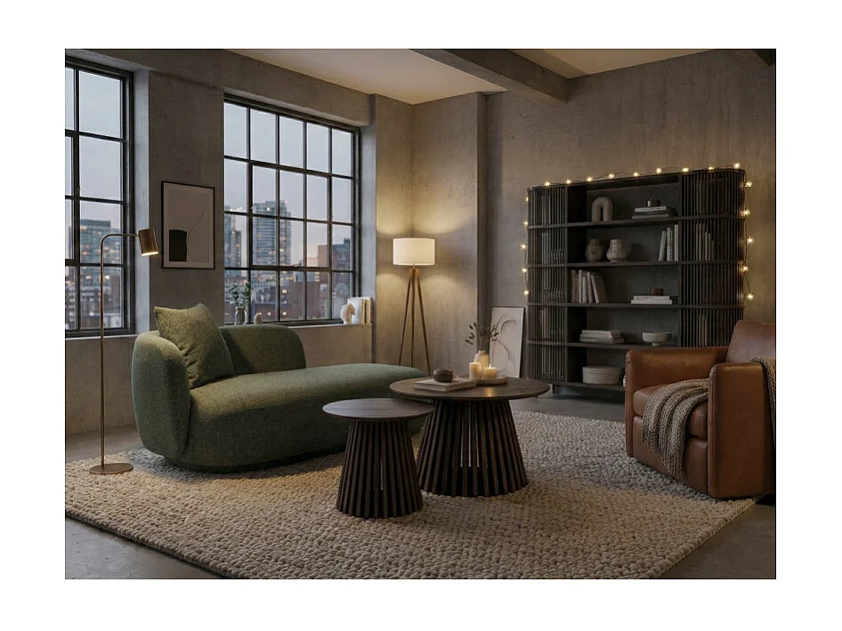 DAYTON-Méridienne en tissu vert