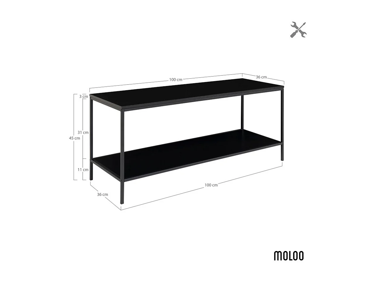 CHIC-Mobile porta TV nero e metallo 100x45 cm