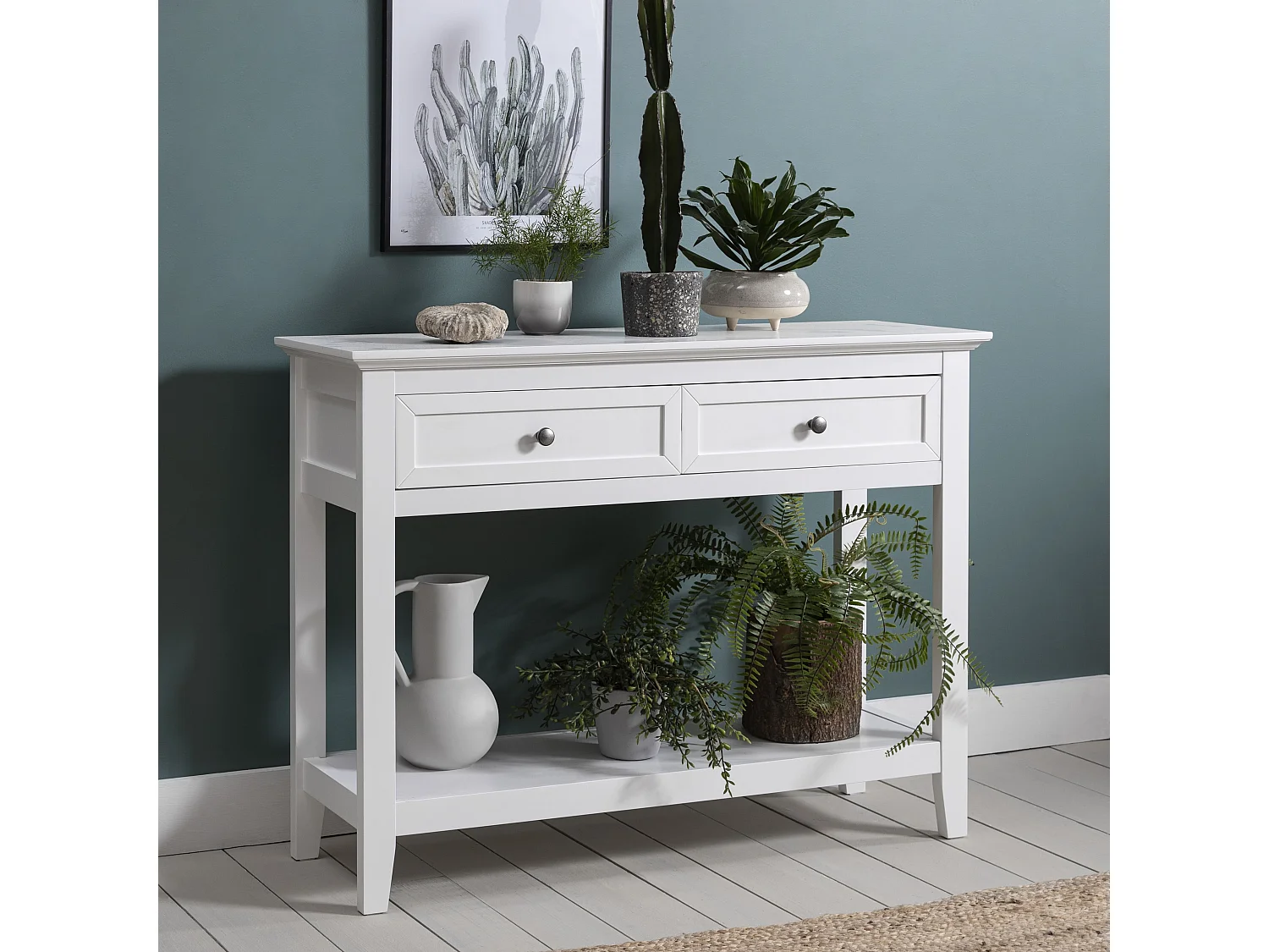 Noa & Nani Karlstad Console Hallway Table with 2 Drawers in White