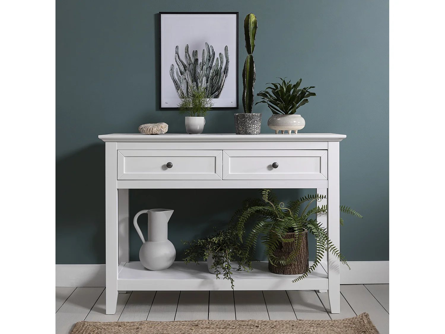 Noa & Nani Karlstad Console Hallway Table with 2 Drawers in White