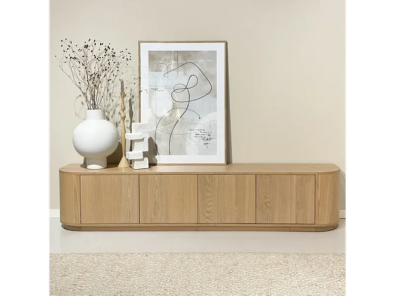 TIAGO-Meuble TV 220 cm Chêne