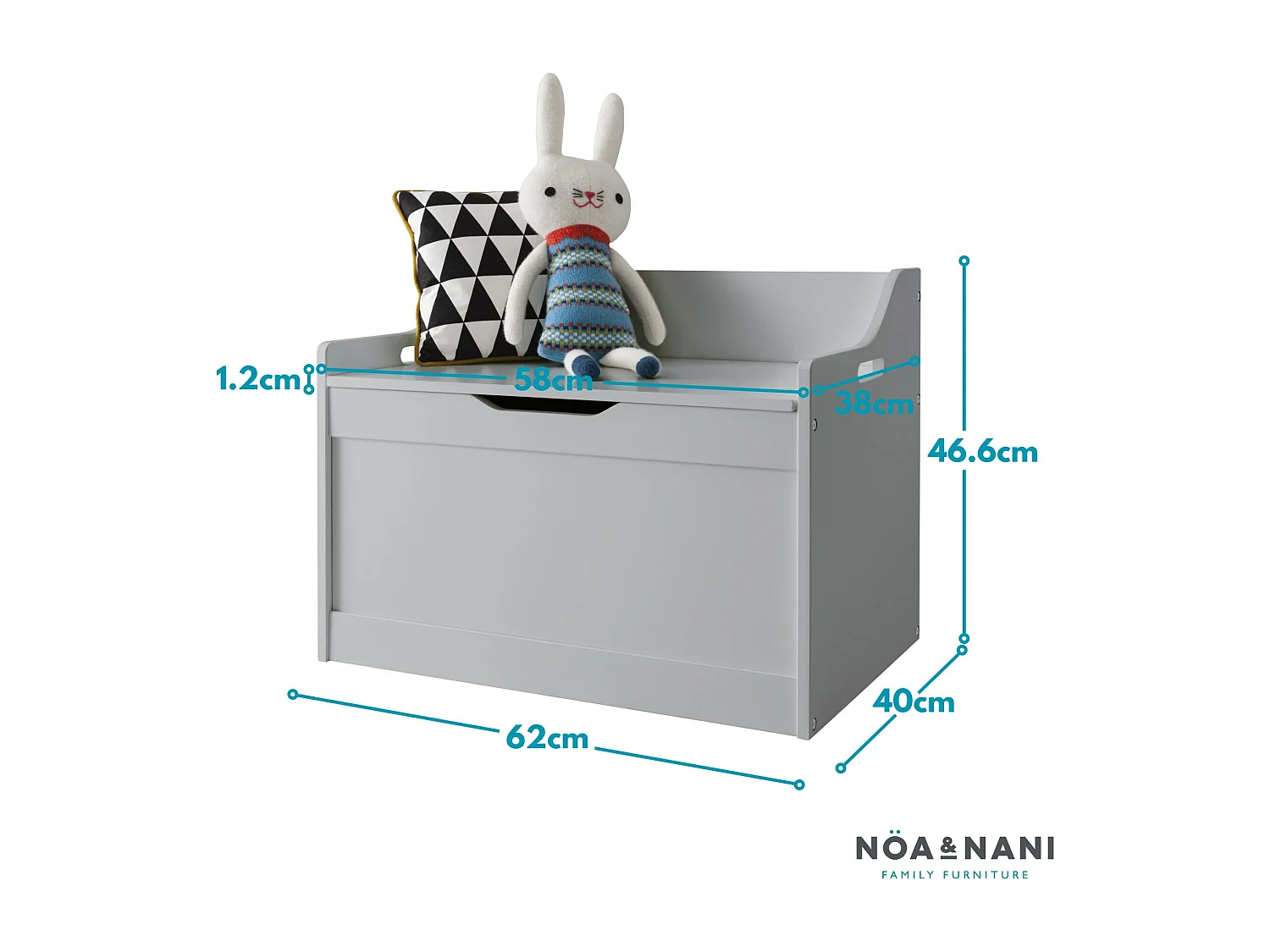 Noa & Nani Lola Toy Box Toy Storage Organiser in Silk Grey