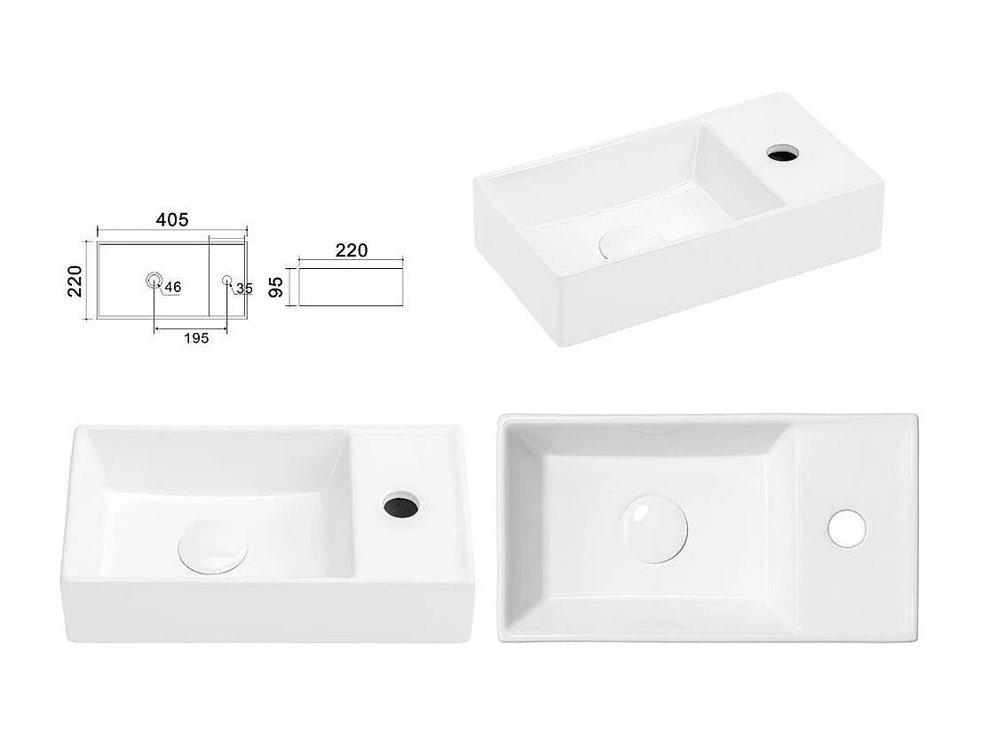 Cloakroom Vanity Unit with Small Sink Slimline Black Wall Hung Fluted 400mm Narrow Bathroom Cabinet Adel