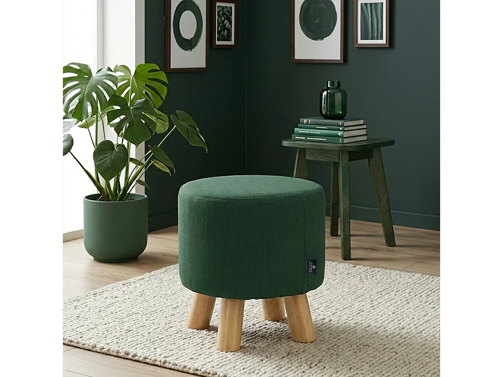 Pouf divano, pouf poggiapiedi verde abete – Nemo