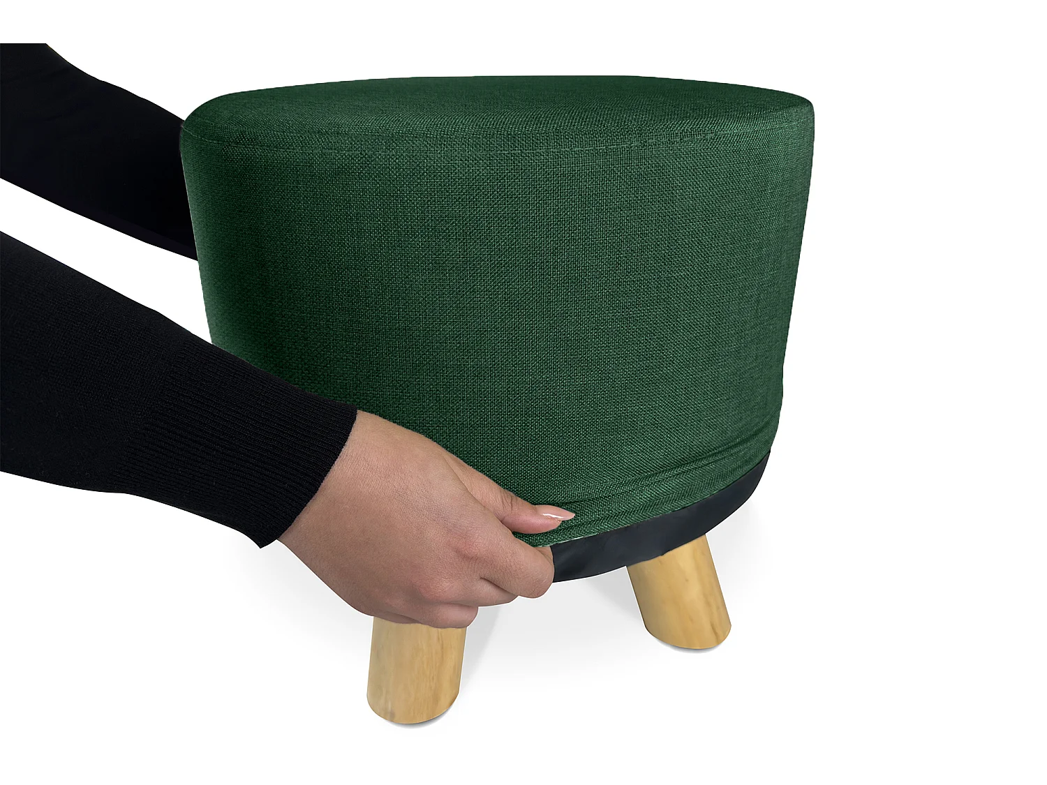 Pouf divano, pouf poggiapiedi verde abete – Nemo