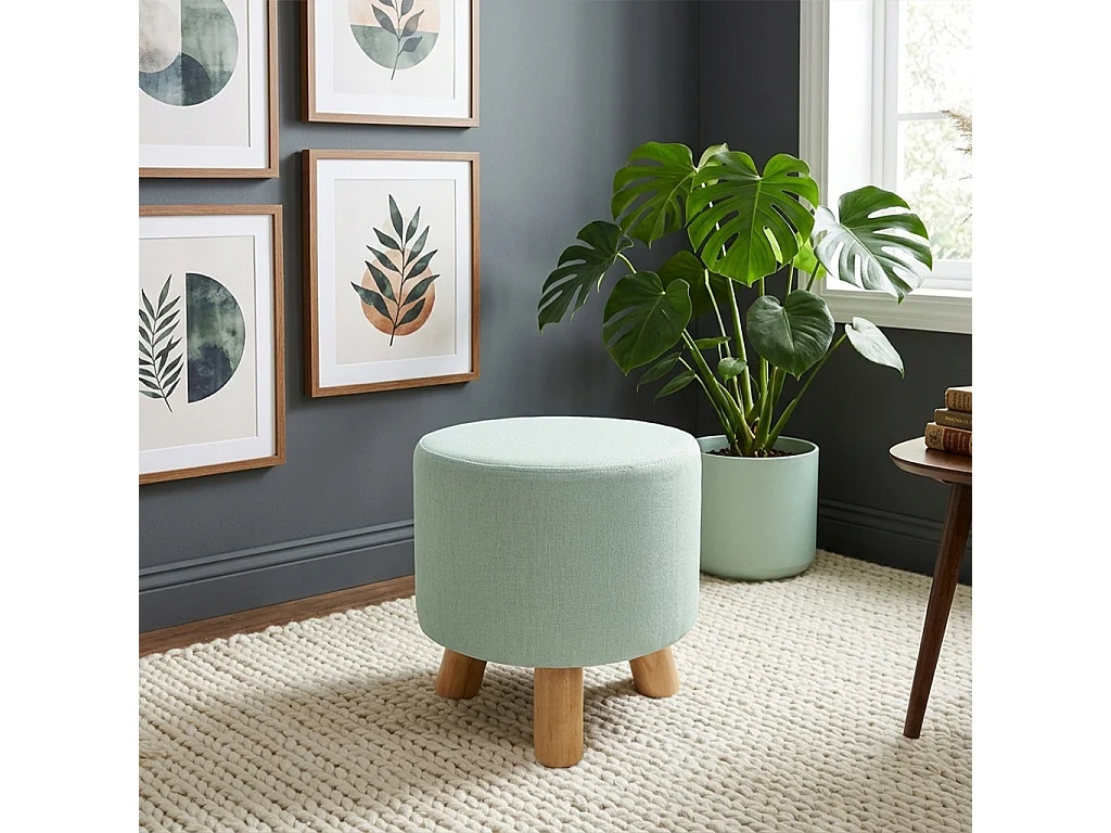 Pouf divano, pouf poggiapiedi verde tiffany – Nemo