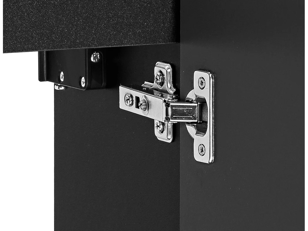 Cloakroom Vanity Unit with Basin 400mm Ribbed Black Modern Bathroom Wall Sink Cabinet Slimline Narrow Adel