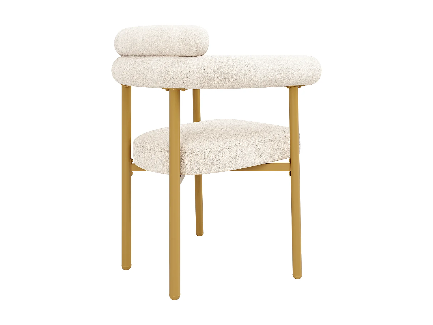 Lot de 2 Chaises de Salle à Manger, Chaises en Daim Beige, Siège Confortable, Pieds Dorés, Pour Salle à Manger et Salon