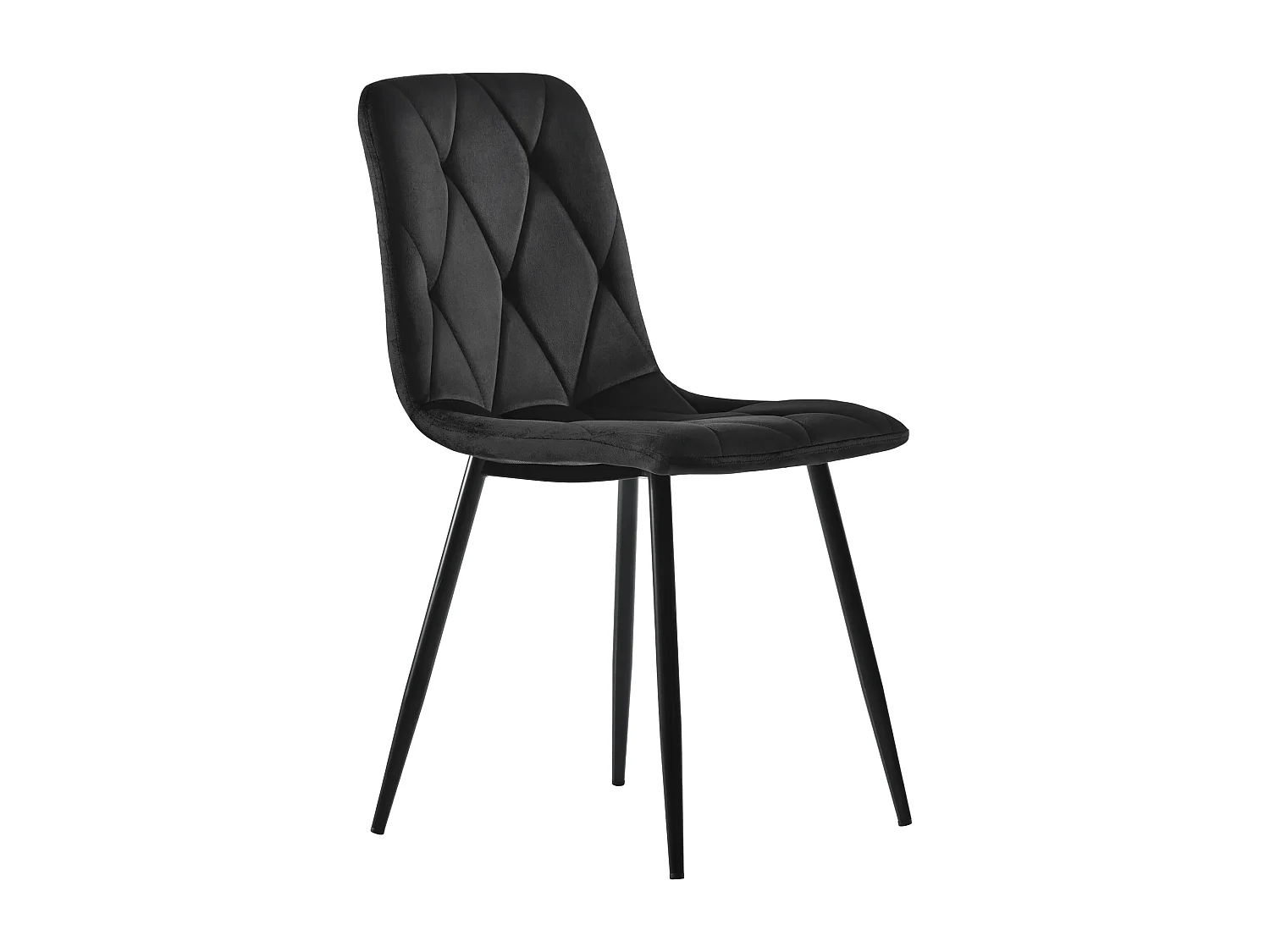 Lot de 4 Chaises de Salle à Manger, Dossier avec Accoudoirs, Assise en Twill Velours, Pieds Métal, Noir