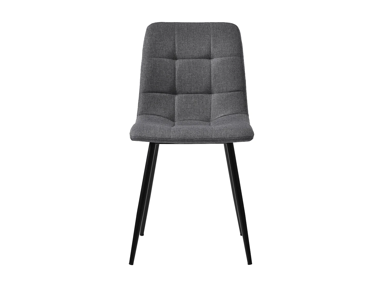Lot de 4 Chaises de Salle à Manger, Assise en Lin, Dossier avec Accoudoirs, Pieds Métal Gris Foncé, Confort Classique