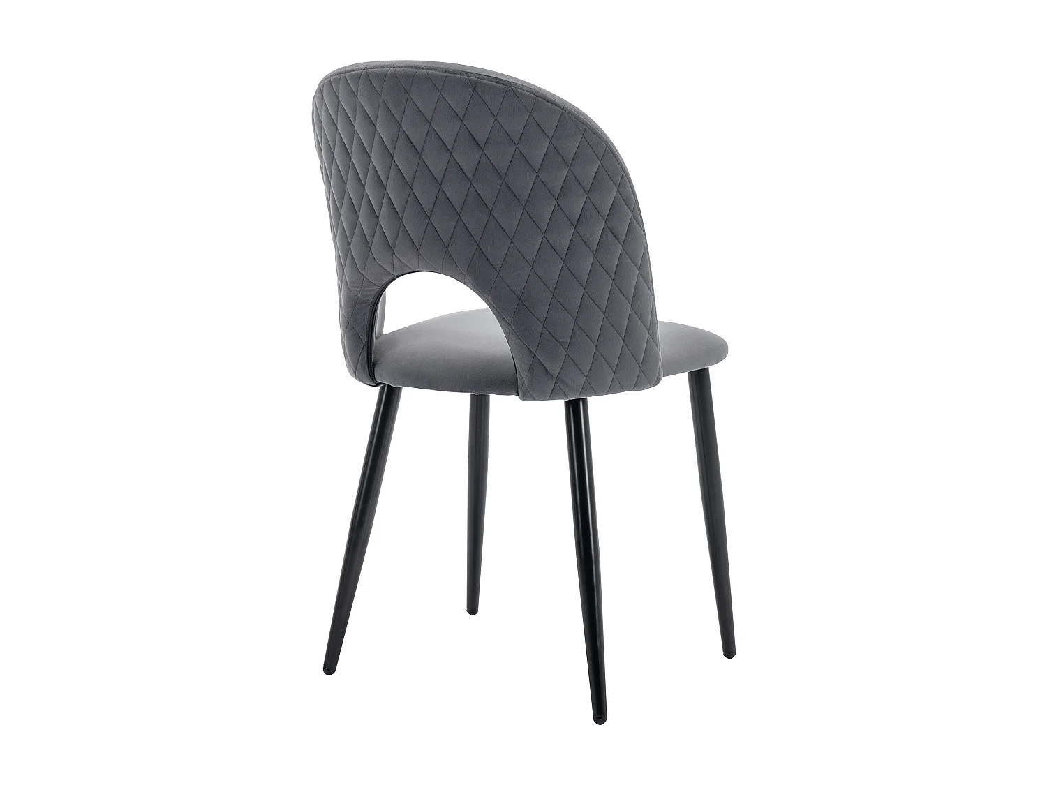 Lot de 2 Chaises de Salle à Manger, Dossier avec Accoudoirs, Assise en Velours, Pieds Métal, Gris, Pieds Réglables