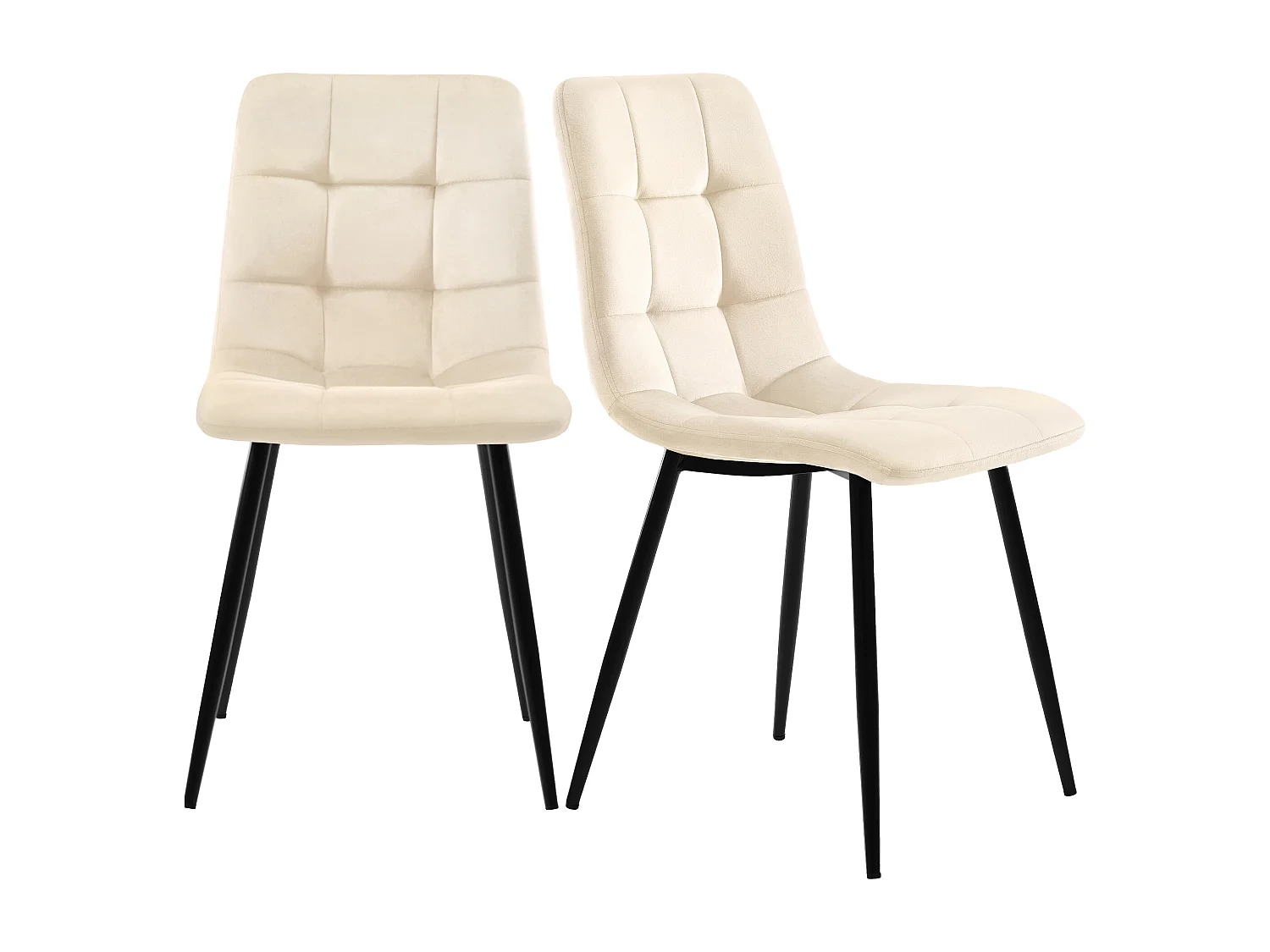 Lot de 4 Chaises de Salle à Manger, Assise en Velours, Dossier avec Accoudoirs, Pieds en Métal, Beige
