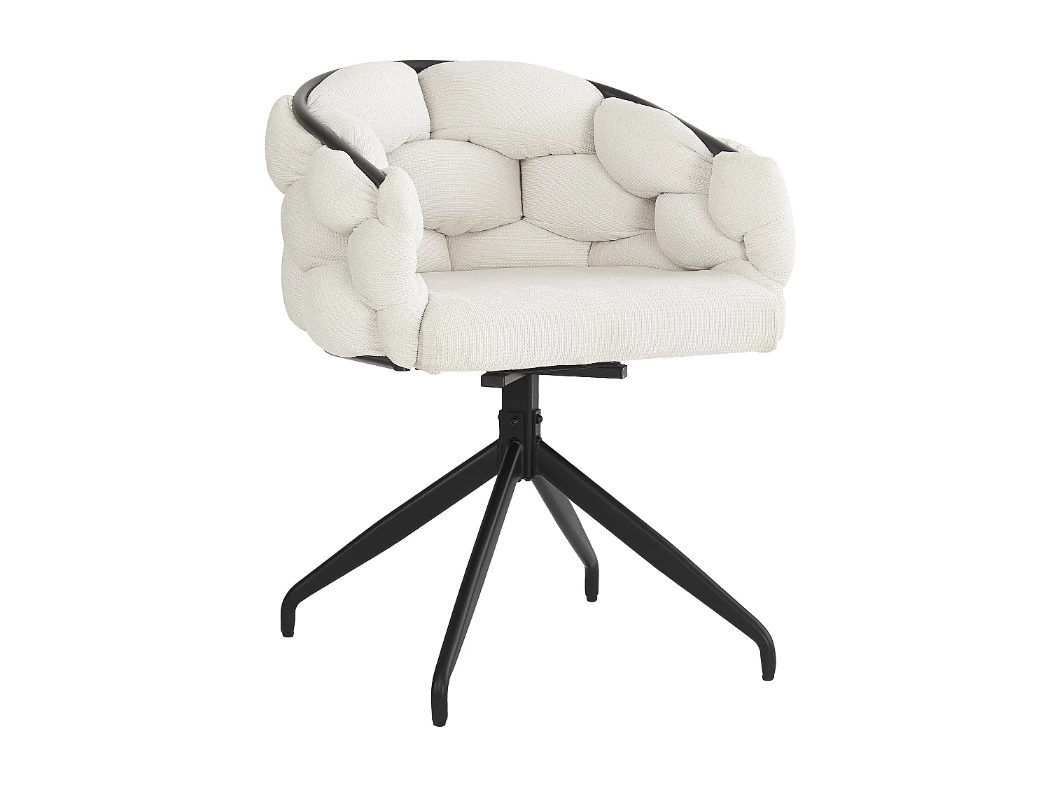 Lot de 2 Chaises de Luxe en Velours, Fauteuil Pivotant 360°, Chaise Moderne avec Dossier, Ergonomique, Beige