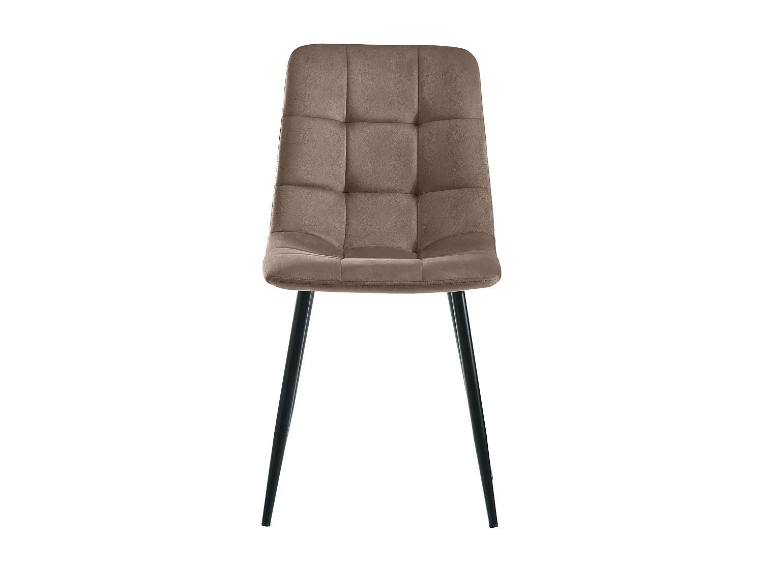 Lot de 4 Chaises de Salle à Manger, Assise en Velours, Dossier avec Accoudoirs, Pieds Métal Marron, Design Moderne