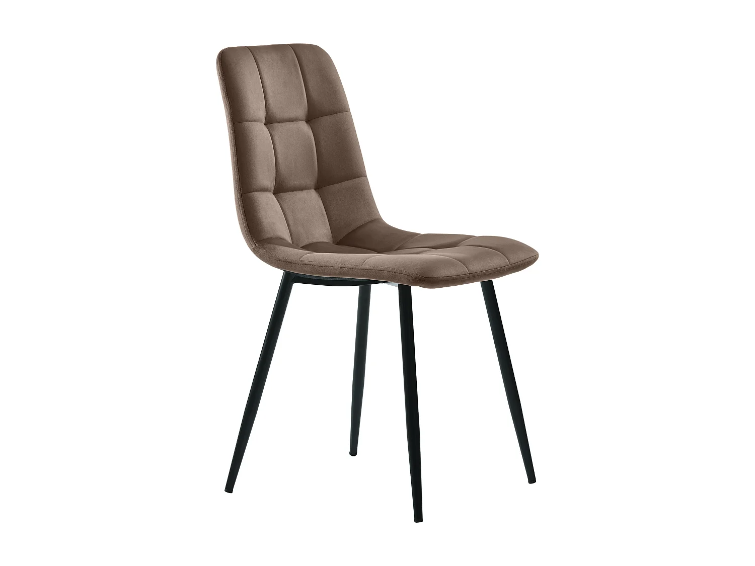 Lot de 4 Chaises de Salle à Manger, Assise en Velours, Dossier avec Accoudoirs, Pieds Métal Marron, Design Moderne