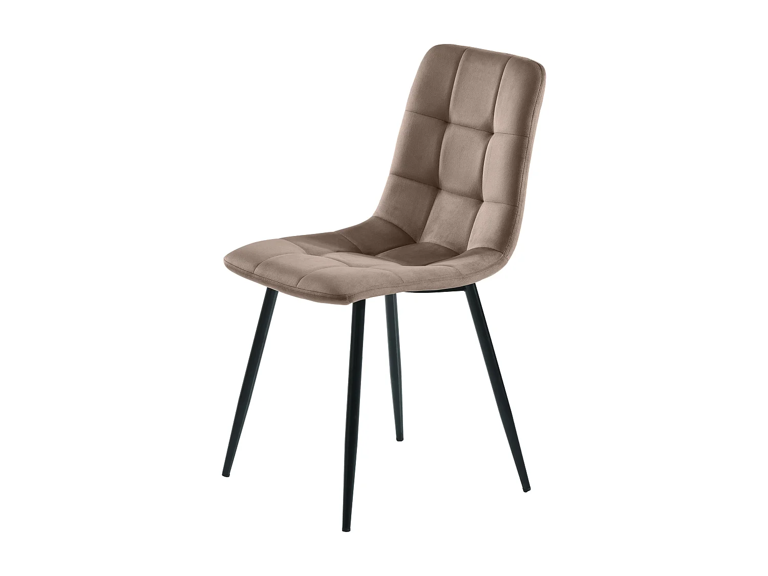 Lot de 4 Chaises de Salle à Manger, Assise en Velours, Dossier avec Accoudoirs, Pieds Métal Marron, Design Moderne