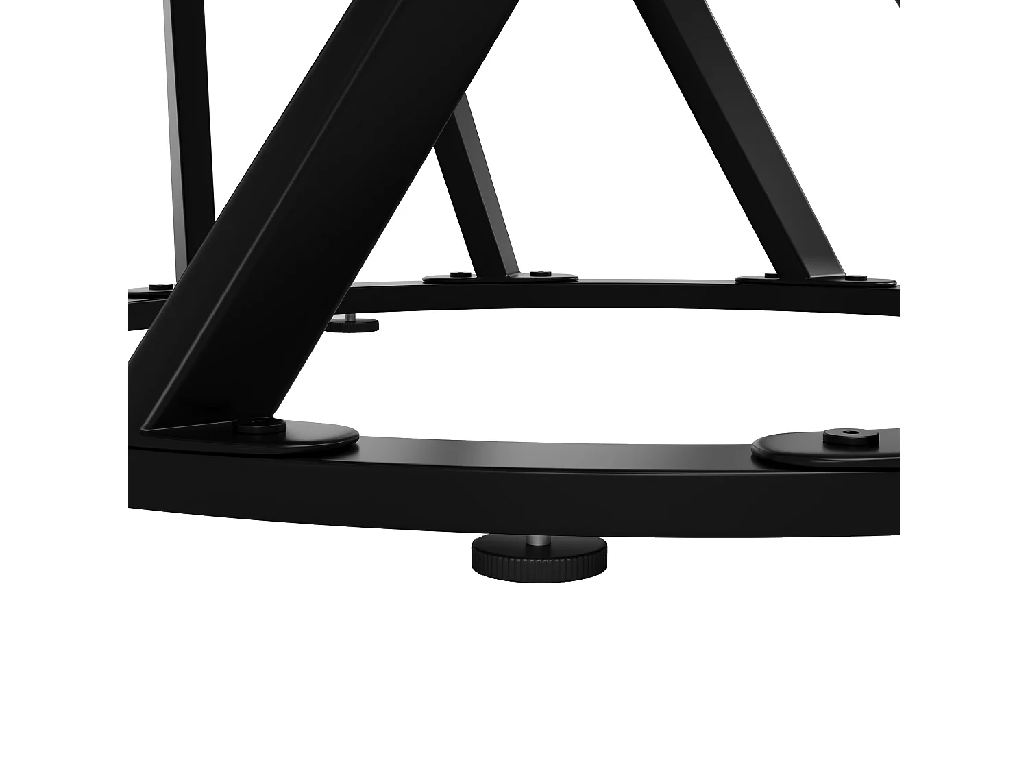 Table à manger ronde 80/76/80 cm avec pieds réglables MDF et métal noir et blanc