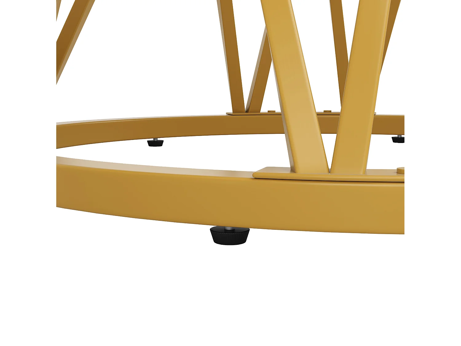 Table à manger ronde 100/76/100 cm avec pieds réglables MDF or