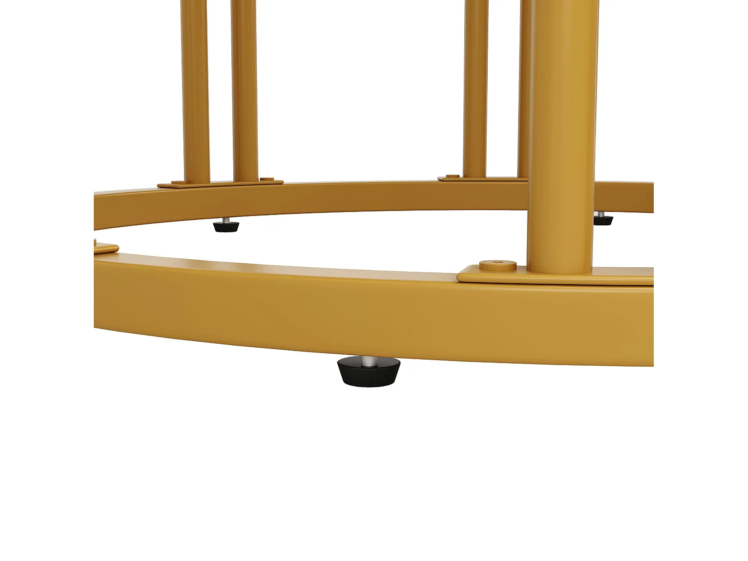 Table à manger ronde 100/100/76 cm avec pieds réglables MDF blanc et métal doré